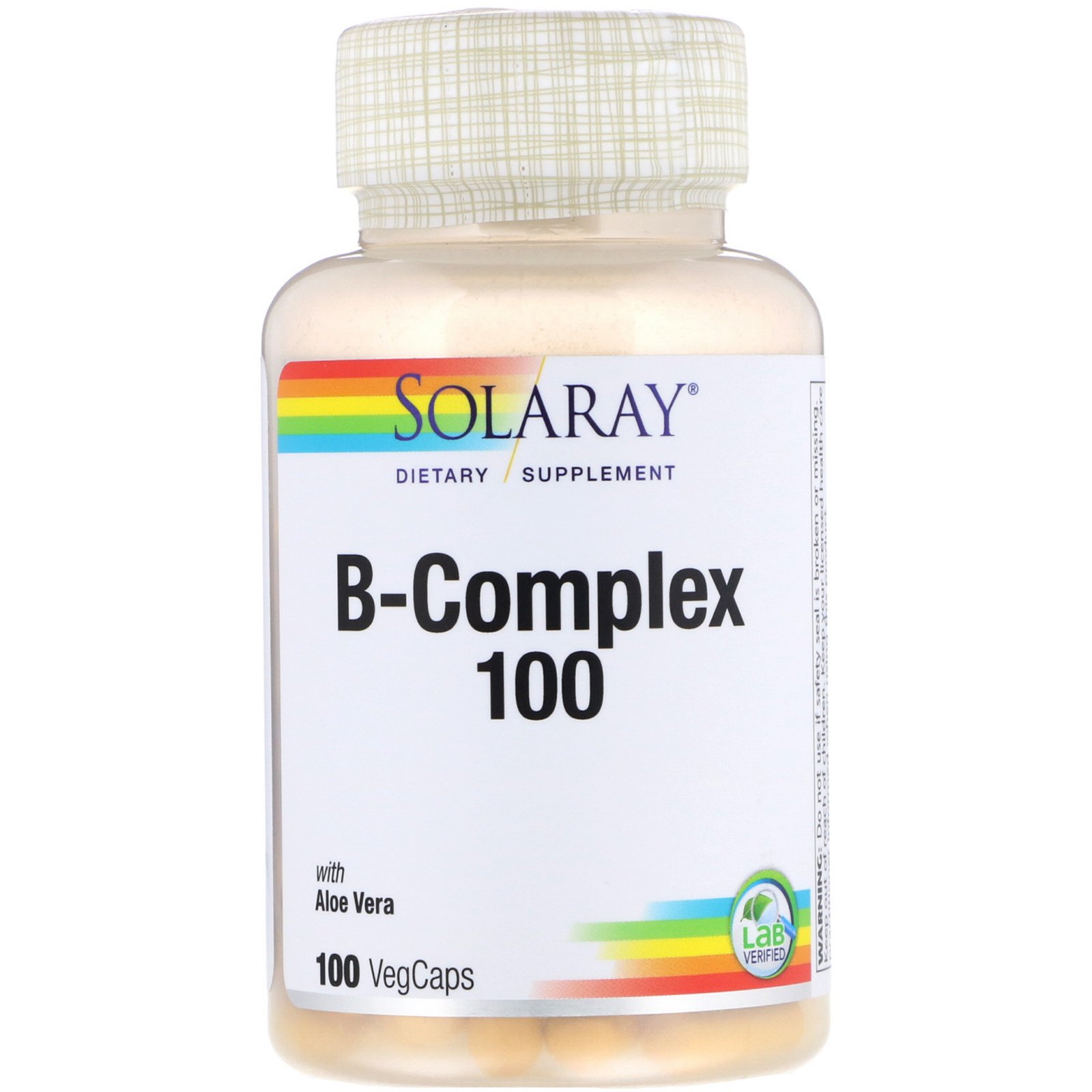 Solaray B-Complex 100 With Aloe Vera, 100 VegCaps - Walmart.com ...