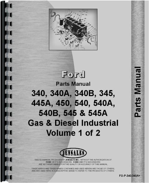Operator Manual Fits Ford 340B Industrial Tractor Diesel 