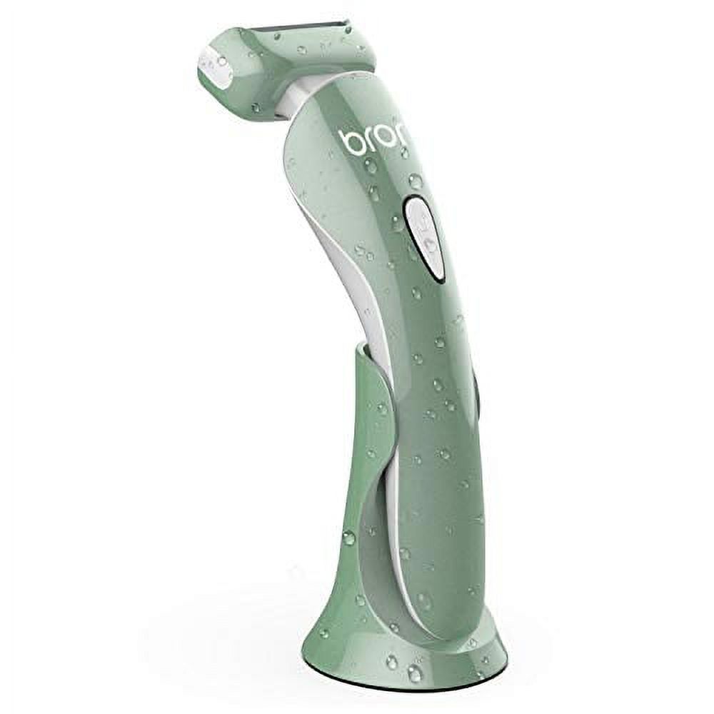 Brori Electric Razor for Women - Womens Shaver Bikini Trimmer Body Hair Removal for Legs and Underarms Rechargeable Wet and Dry Painless Cordless with LED Light, Green - image 2 of 3