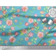 thumbnail image 3 of Soimoi Blue Cotton Voile Fabric Periwinkle & Peony Floral Print Fabric by the Yard 56 Inch Wide, 3 of 3