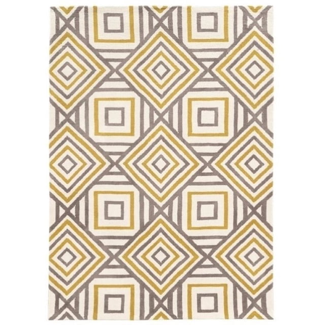 Bowery Hill Mid-Century 8' x 10' Hand Tufted Rug in Ivory and Gray