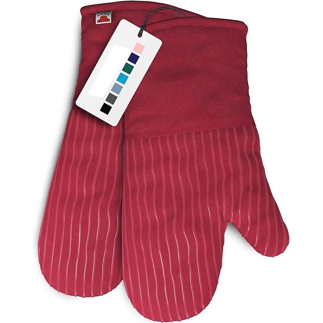 une Paire De Gants De Cuisine Rouges, 32 Cm 18 Cm Rsistance La Chaleur En Silicone Et Souplesse Du Coton, Rembourrage En Coton Recycl, Doublure