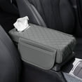 thumbnail image 2 of Auto Center Console Cover Leather Arm Rest Cushion with Pocket and Tissue for SUV Truck Sedan Vehicle - Car Armrest Protector Pad, 2 of 3