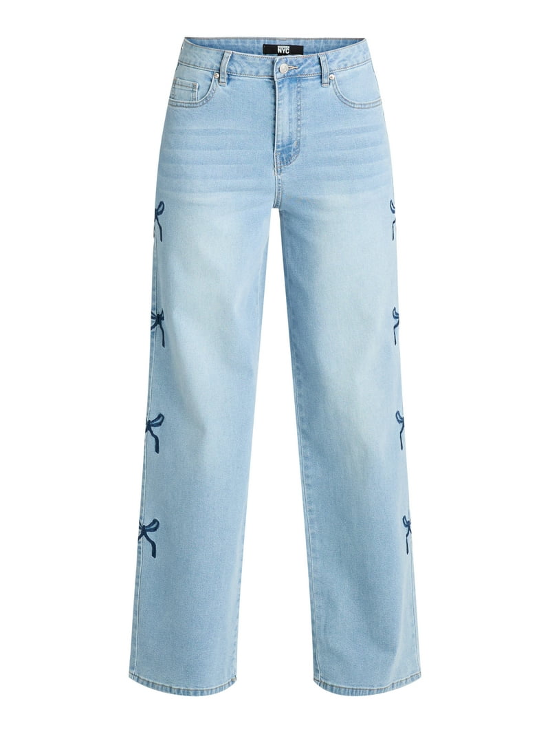 Madden NYC Ultra 90s Fit Jeans - Bow Embroidery - Sizes 0-18