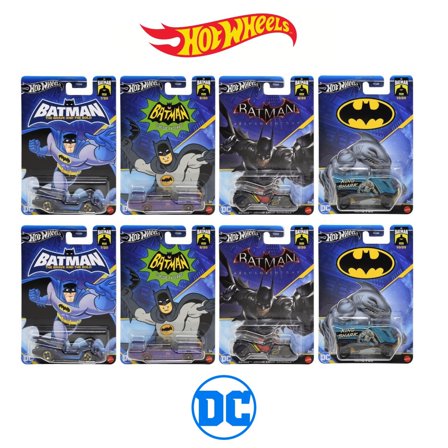 Set of 8 Hot Wheels DC Comics 1:64 Scale Mystery Random Assortment