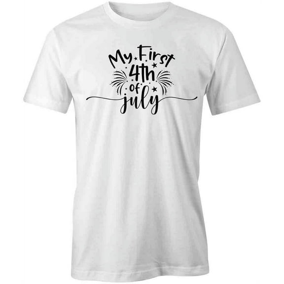 My First 4th of July T-Shirt | Patriotic American White Tee Gift