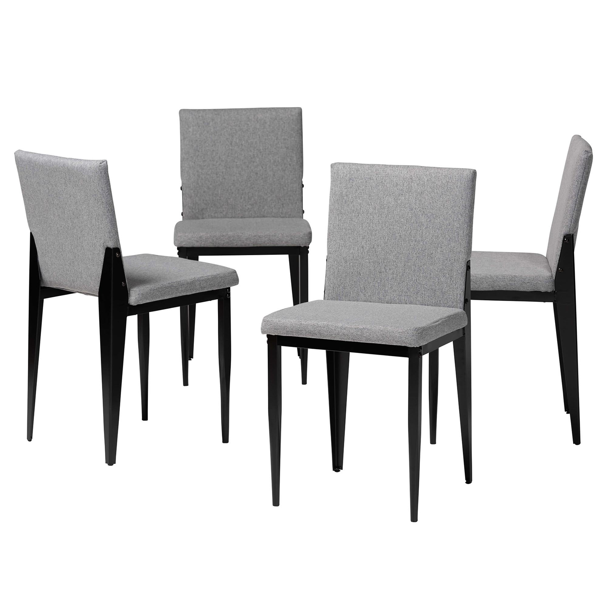 Baxton Studio Bishop Industrial Dining Chair, 4-Piece, Black