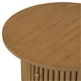 thumbnail image 4 of Coffee Table - Round With Drawer And Robust Vertical Slat Architecture Living Room Rustic Setup, 4 of 5