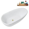 thumbnail image 6 of 59" Streamline G-72-289-BGL Soaking Glossy White Freestanding Tub and Tray With Internal Drain in Brushed Gold, 6 of 19