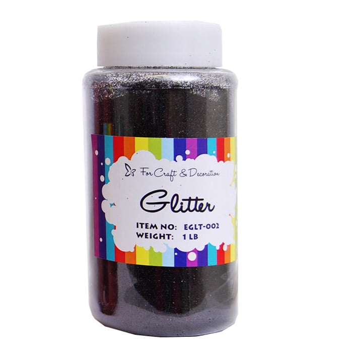 1lb SUPER FINE GLITTER POWDER 16 oz Black
