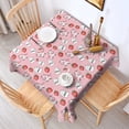 thumbnail image 2 of Pink Cow Milk Strawberry Pattern Square Tablecloth,Waterproof Square Table Cover,Wipeable Spillproof Washable Table Cover for Home Kitchen Party Decor 60"x60"(152x152cm), 2 of 6