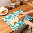 thumbnail image 7 of 13.4" x 16.5" Food-Grade Acrylic Cutting Board Non-Slip Kitchen Chopping Board Teal Swirl Damask Pattern, 7 of 7