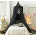 thumbnail image 3 of Bed Canopy for Girls,Princess Round Dome Dreamy Mosquito Net Bedding Girls Room Castle Play Tent Hanging House Decor Reading Nook Canopies (Black/Black), 3 of 13