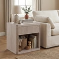 thumbnail image 7 of edx Nightstand, Modern Bedside Table with 1 Storage Drawer and Open Wood Shelf, for Living Room, Bedroom and Small Spaces, Accent Night Stand with Easy Assembly, 250 lbs Capacity, White Oak, 7 of 7