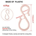 thumbnail image 2 of 4 Pack S Shape Hooks Plastic Hangers Bedroom Kitchen Bathroom for Pots and Pans Cups Cloth Hanging Pink, 2 of 4
