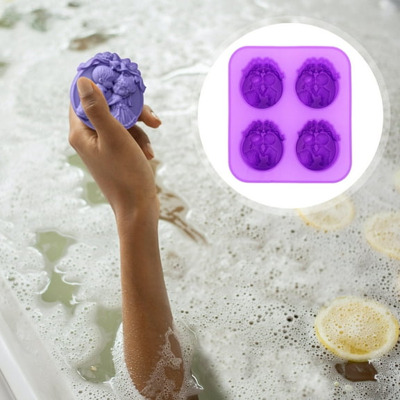 BRIGHTFUFU Handmade Soap Molds Purple for Home Decoration 1Pack