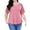 Pink, variant on Sewify Women's Plus Size Tops Short Sleeve Lace Jacquard Spliced Loose Fit Tunic Shirts Cross Rope V Neck Blouses, 2X