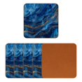 thumbnail image 2 of HemaKayy Set of 6 Decorative Coasters for Drinks, Waterproof Leather Drink Coaster with Double Side Non-Slip Surface for Cup Kitchen Home Housewarming Gift, Square 4" - Abstract Marble Texture, 2 of 7