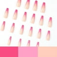 thumbnail image 3 of Fofosbeauty 24pcs Press on False Nails, Long Coffin Fake Nails, French Hot Pink on Fire, 3 of 8