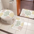 thumbnail image 4 of Sage Green Coastal Bath Mat 3 Piece Bathroom Rug Set, Coral Ocean Marine Modern Sea Non Slip Bath Rug Contour Mat and Toilet Lid Cover, Absorbent Shower Mats Soft Bath Rugs and Mats Sets, 4 of 8