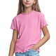 thumbnail image 1 of Blusas y camisas de manga corta con cuello redondo para niños, primavera y verano, color liso, manga corta, cuello redondo, camiseta para niños, parte superior de poliéster para niños, 1 of 5