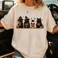 thumbnail image 3 of Black Cats Halloween Shirt, Cute Spooky Cat Crew Costume Graphic Tee, Ghost Pumpkin Spooky Season Gift for Cat Mom, Unisex, 3 of 10