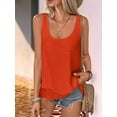 thumbnail image 2 of Women'S Flowy Layered Tank Top Scoop Neck Sleeveless Blouses Shirts Casual Vacation Tops Orange and Red S Orange & Red, 2 of 7
