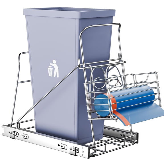 Arcticwind Pull Out Trash Can Under Cabinet Heavy Duty,Adjustable Under Sink Trash Can Pull Out Kit with Removable Basket Slide Out Garbage Shelf for Drawer/Counter (Trash Can Not Included)