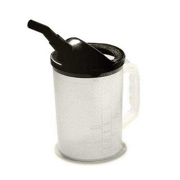 Funnel King 94026 Heavy-Duty 87 oz. Graduated Measuring Container w/ 4" Black Spout