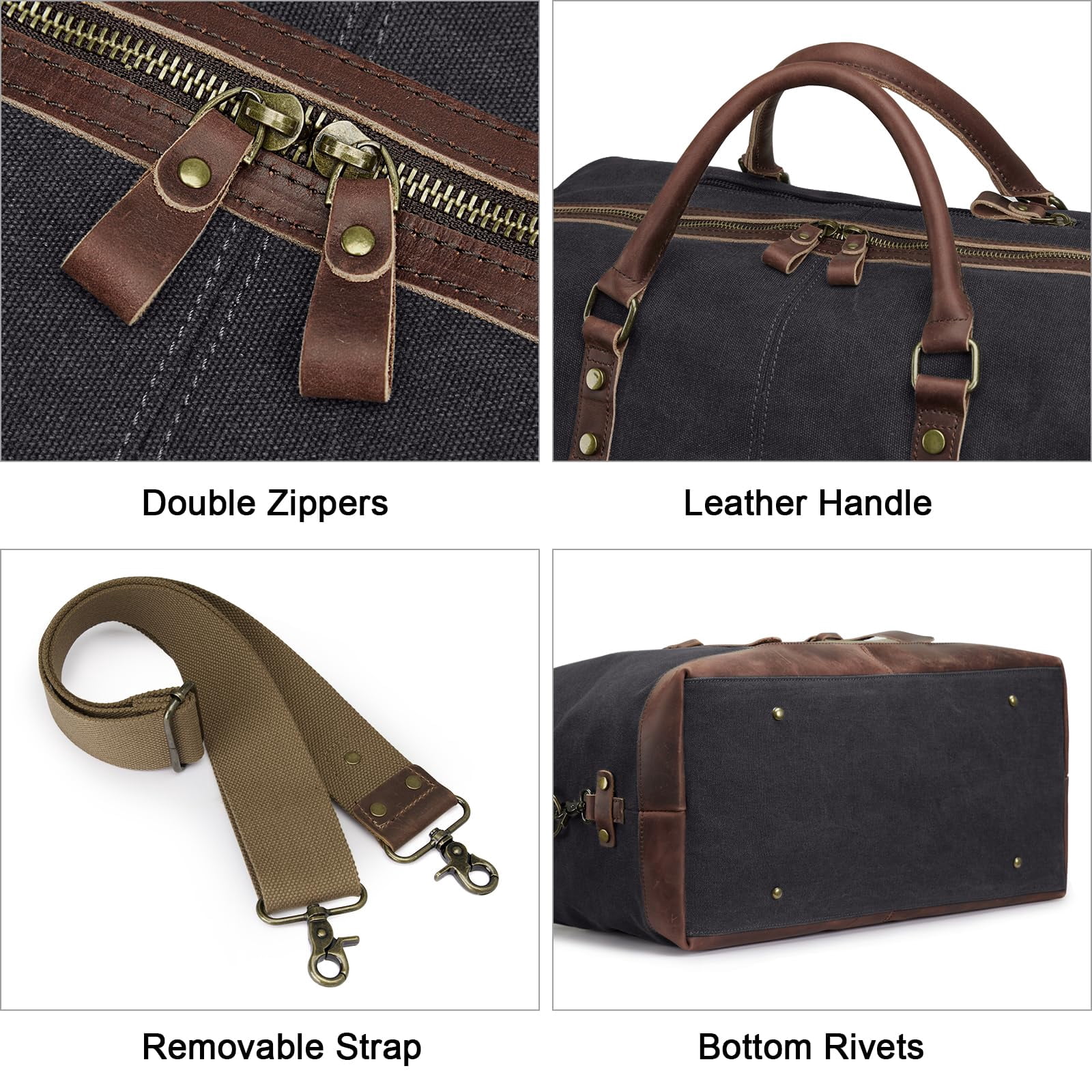 S-ZONE Duffle Bag for Travel Canvas Duffel Bag Carry on Weekender Bag for Men