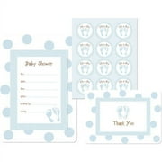 Little Boy Feet Baby Shower Invitation and Favor Box Kit