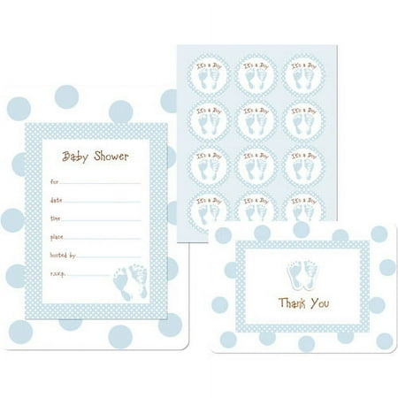 Little Boy Feet Baby Shower Invitation and Favor Box Kit