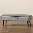 thumbnail image 3 of Baxton Studio Banc de Rangement en Bois Finition Gris et Brun Foncé, 3 of 12
