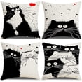 thumbnail image 1 of Pack de 4 Fundas de Cojín, Fundas de Cojín Línea Algodón Estampado Gatos para Sofá 45x45 cm oso de fresa Electrónica, 1 of 5