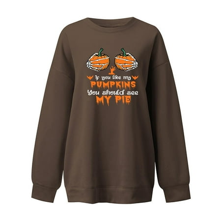 

Moxiu Womens Plus Size Oversize Tops Punpkin Graphic Print Blouse Loose Fit Lightweight Soft Pullover Halloween Shirts Casual Long Sleeve Crewneck Sweatshirt