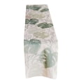 thumbnail image 3 of Efavormart White Green Non-Woven Monstera Palm Leaf Print Table Runner, Spring Summer Kitchen Dining Table Decoration - 11"x108", 3 of 5