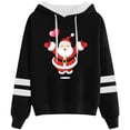 thumbnail image 2 of Christmas Santa Hoodies for Women 2025 Long Sleeve Holiday Graphic Hooded Sweatshirt Hoodie Pullover Tops, 2 of 3