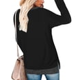thumbnail image 4 of Blusa de manga larga con cuello redondo, blusa de manga larga para mujer, blusas de color lindo con manga larga y abertura lateral, blusas de manga larga que mejoran tu experiencia, 4 of 6