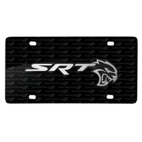 Dodge SRT Hellcat 3D Logo on Logo Pattern Black Aluminum License Plate