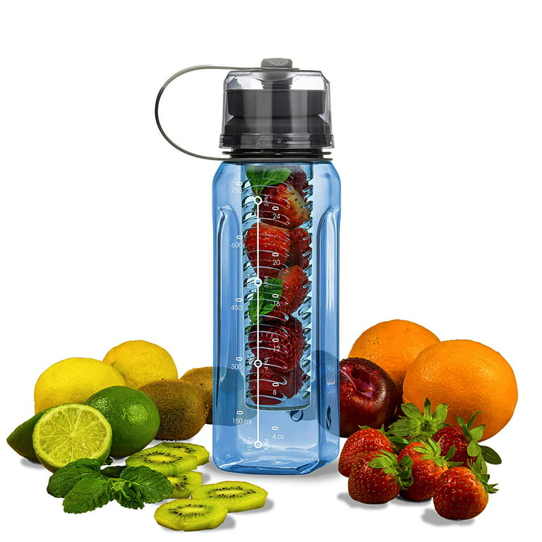  Filter Water Bottle - Fruit Infuser - Best Personal Outdoor  Drink - Sports, Hiking, Camping, Fishing & Beach - A Must Survival Cooling,  Travel, Backpack Accessories - Clear Bottles with Straw