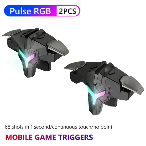 Disparadores Móviles 2pcs RGB 4 Finger Game Controller Aim Triggers Key Button para PUBG Mobile