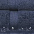 thumbnail image 3 of Home Weavers  Elegance Essentials 550GSM Cotton Zero Twist Super Absorbent Bath Towel Set of 3 Navy - 27"x54", 16"x24", 13"x13", 3 of 5