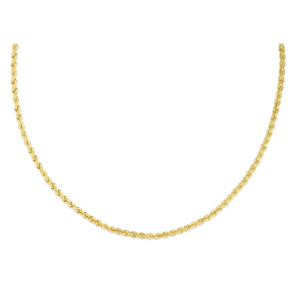14K Yellow Gold 18in 3mm Solid Rope Chain with Lobster Clasp