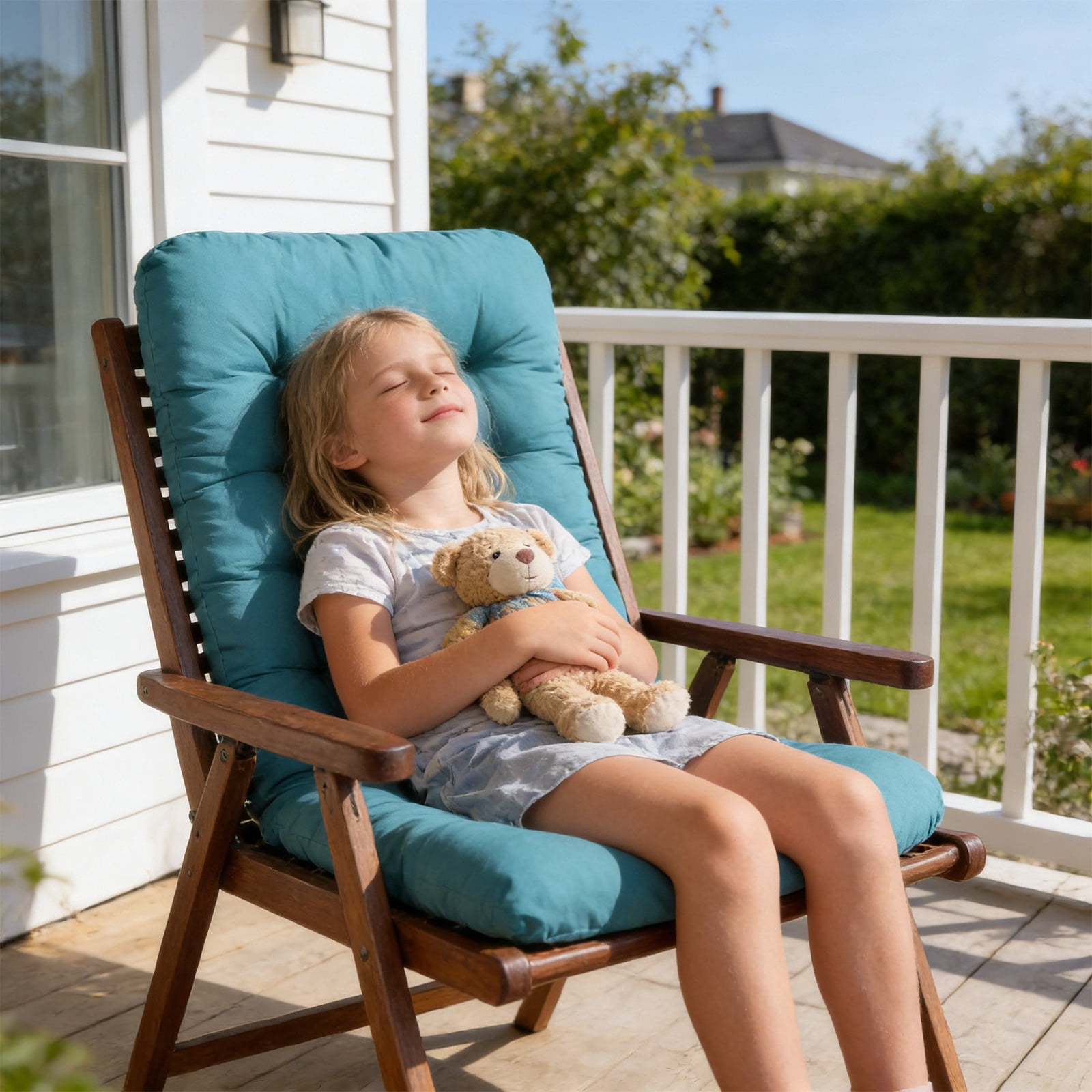Tufted Chair Pad Backrest Cushion for Outdoor Furniture Patio Cushions with Ties Office Chair Cushion Lumbar Support Back 15.74x33.46in