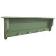 thumbnail image 2 of Contemporary Home Living 4' Distressed Sage Green Rectangular Storage Shelf with Pegs, 2 of 2