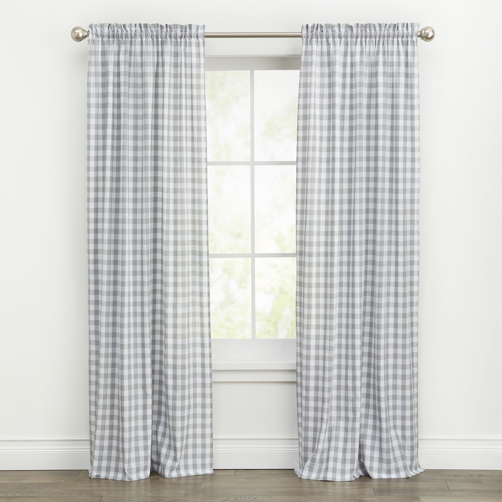 Pottery Barn Kids Pink Gingham Blackout Curtains 63" SET OF TWO 