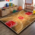 thumbnail image 1 of Retro Basketball Court Area Rugs, 5x7ft, Sports Basketball Enthusiast Rug, Soft Cozy Durable Washable Rug, Noise Reduction Breathable Non-Slip Rugs for Study Room Dining Table, 1 of 6