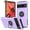 Purple, variant on For Google Pixel 8 5G Hybrid Military Grade with Flat Metal Ring Stand 360° Rotation Kickstand Hard PC Back Slim Fit Phone Case Cover by Xpression - Blue