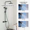 thumbnail image 2 of CASAINC 3-Spray Patterns 9 in. Thermostatic Shower Faucet Wall Mount Dual Shower Heads and Tub Faucet in Matte Black, 2 of 10