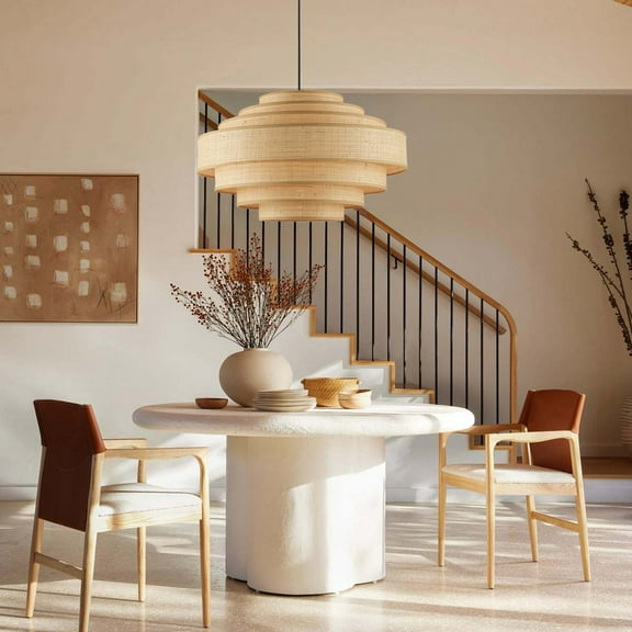 UEEYAC Wabi-sabi Retro Designer Pendant Lamp B&B Lobby Reception living Room Fabric Chandelier